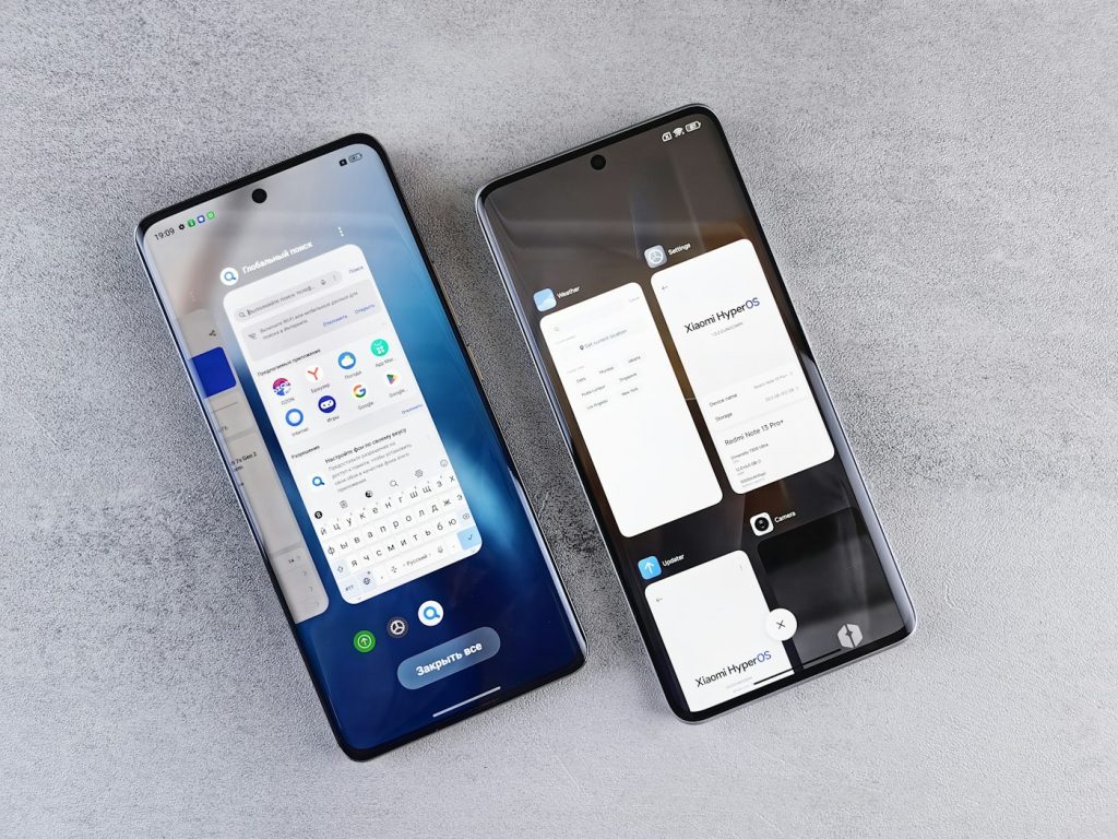 Two smartphones side by side displaying different app interfaces